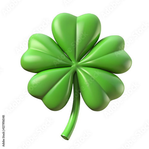 shamrock 3d render, transparent background