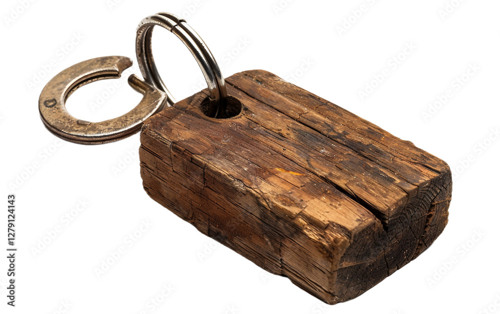 Fototapeta premium Crafted Keychain on transparent background PNG.