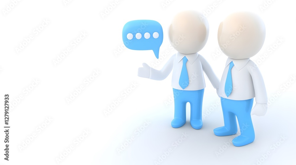 Two Cartoon Characters Discussing A Thought In A Speech Bubble Two Cartoon Characters Discussing A Thought In A Speech Bubble