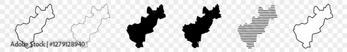 Querétaro Map Black | Mexican State Border | State Country | Transparent Isolated | Variations photo
