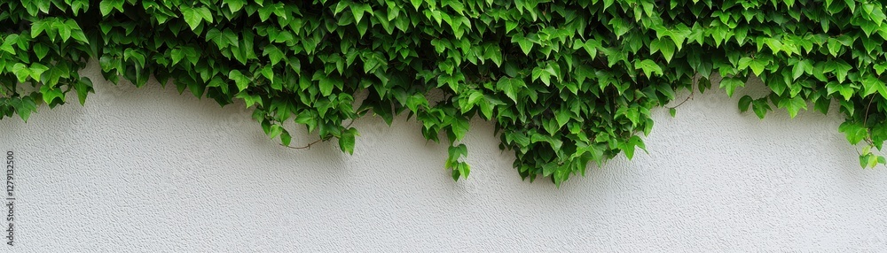 Fresh Green Ivy Leaves Clinging to a White Wall Creating a Vibrant Natural Background Fresh Green Ivy Leaves Clinging to a White Wall Creating a Vibrant Natural Background