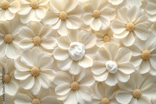 White floral textured wall with delicate artistic details