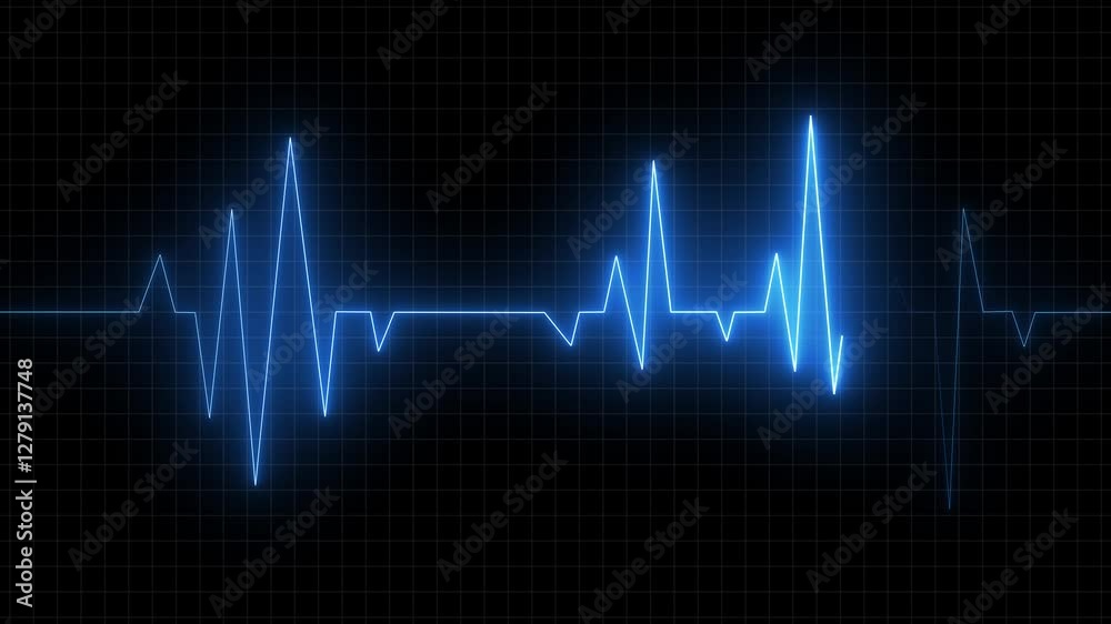 Abstract heartbeat signal, Pulse heart rhythm, Health and Medical concept icon animation background. Abstract heartbeat signal, Pulse heart rhythm, Health and Medical concept icon animation background.