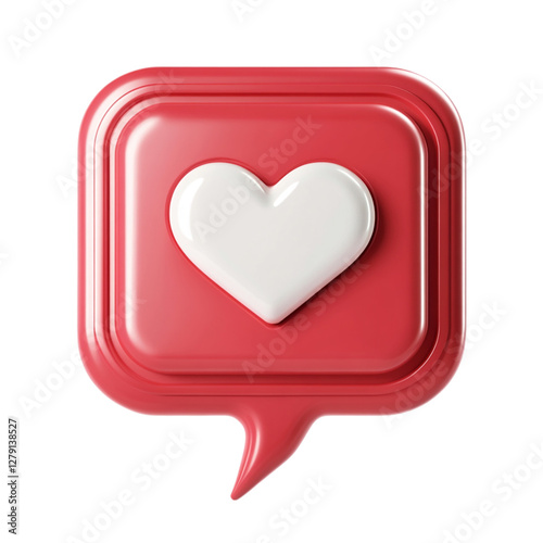 heart shaped speech bubble On White Background