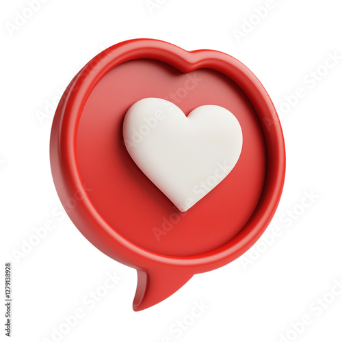heart shaped speech bubble On White Background