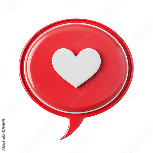 heart shaped speech bubble On White Background