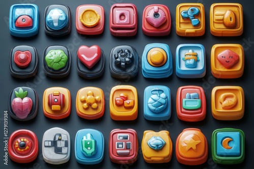 Collection of colorful app icons on a digital screen