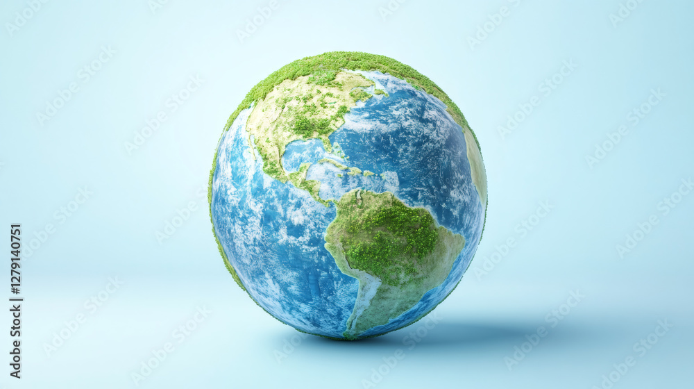 Earth globe covered by grass promoting environmental conservation and a sustainable future for our planet