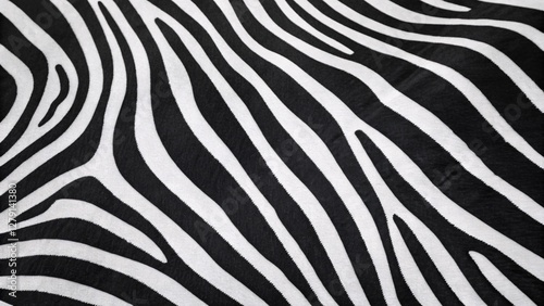 Abstract Black and White Zebra Stripes Pattern