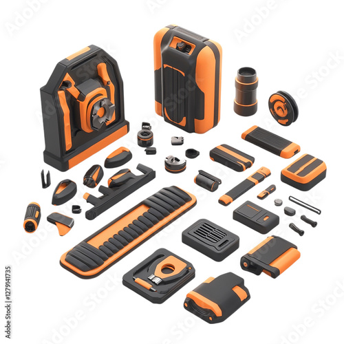 set of tools for construction On White Background