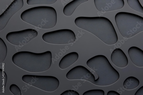 Wallpaper Mural Futuristic black matte surface with embossed design, sleek and modern high-tech appearance exudes sophistication. Torontodigital.ca