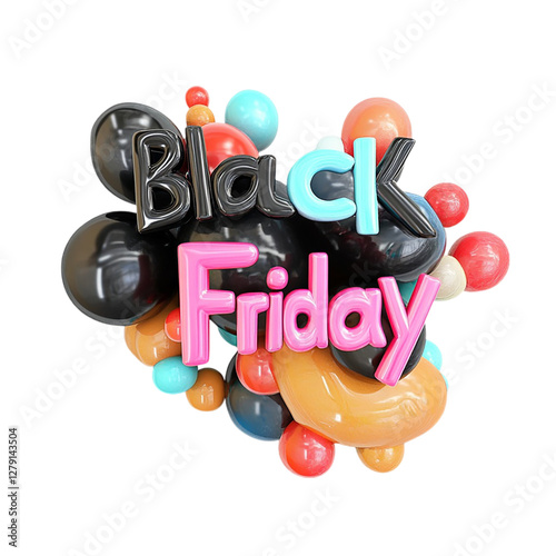 3d render of a black friday sign On White Background