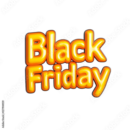 3d render of a black friday sign On White Background