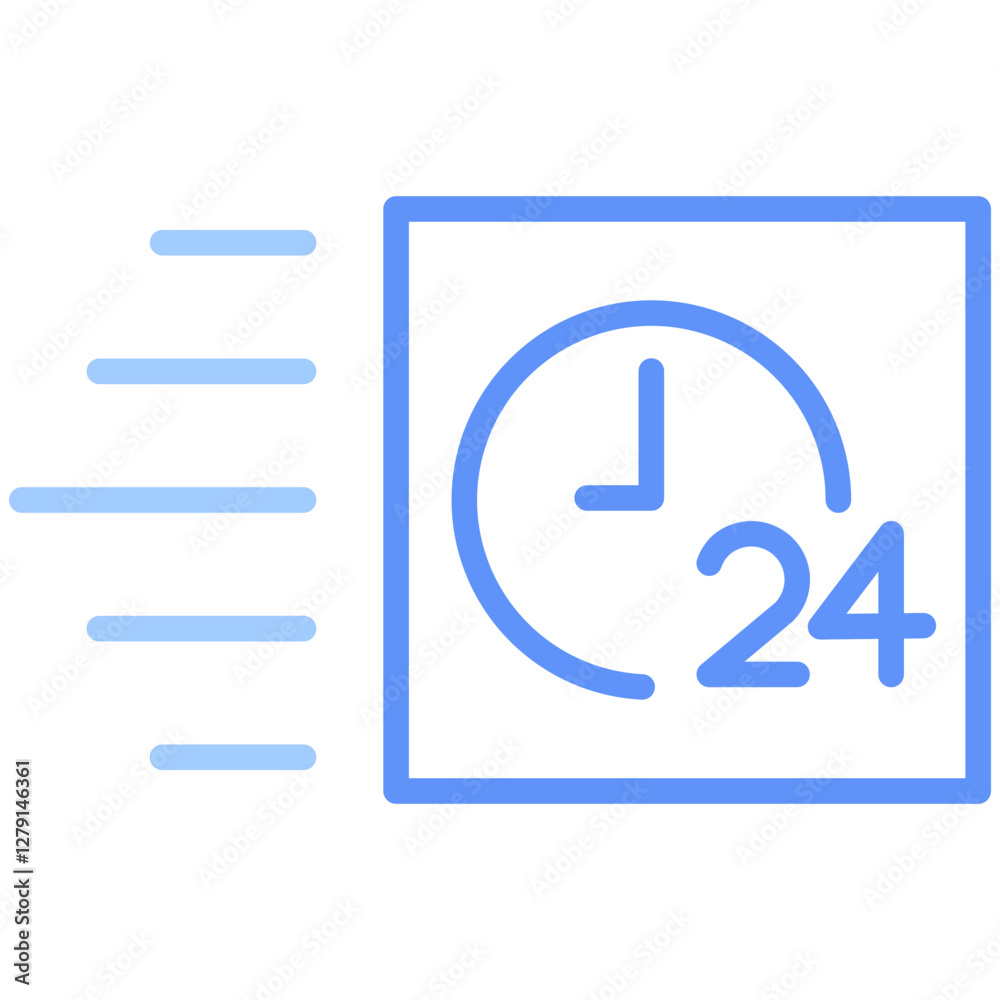 Fast Delivery Outline Blue Color Icon Fast Delivery Outline Blue Color Icon