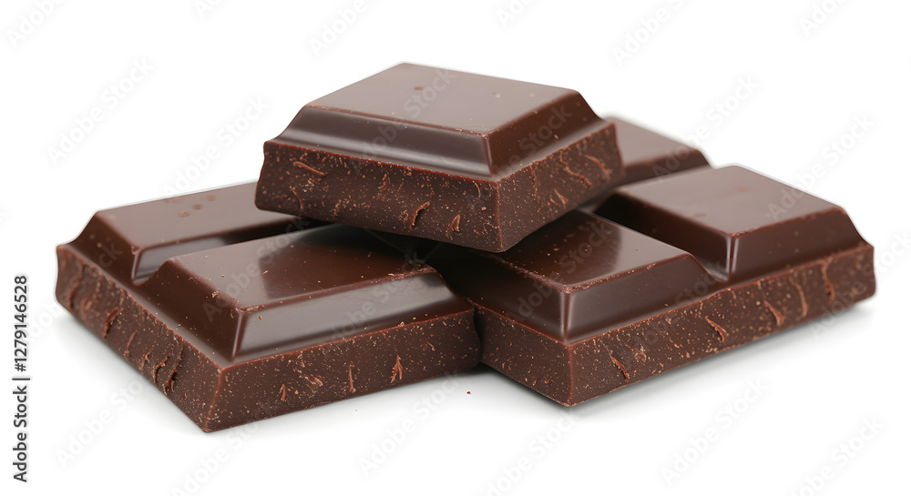 Dark Chocolate Chunks on a White Background
Dark Chocolate Chunks on a White Background