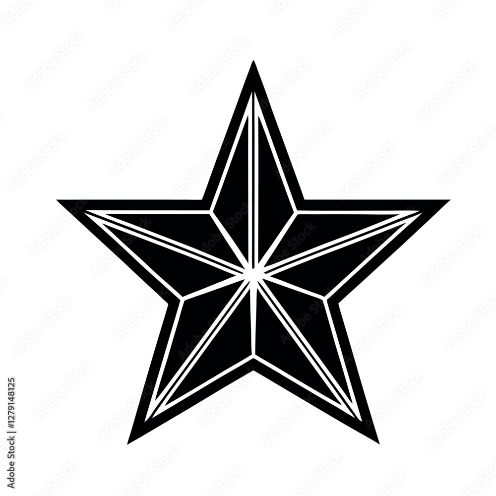 silver star isolated on white
