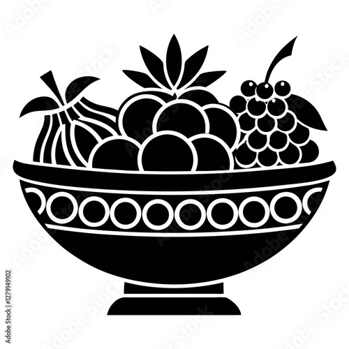 illustration of a bowl of fruit