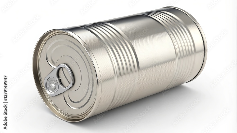 3D Render of Metal Can Close-up, Cylindrical, Easy-Open Lid, Packaging Design, Food Can, Tin Can Food Packaging, 3D Rendering 3D Render of Metal Can Close-up, Cylindrical, Easy-Open Lid, Packaging Design, Food Can, Tin Can Food Packaging, 3D Rendering