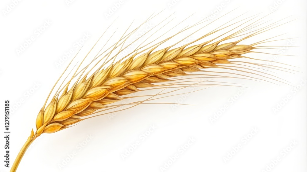 Golden Wheat Ear Detailed Colored Pencil Drawing, Harvest Concept, Agriculture, Food, Nature wheat, grain Golden Wheat Ear Detailed Colored Pencil Drawing, Harvest Concept, Agriculture, Food, Nature wheat, grain