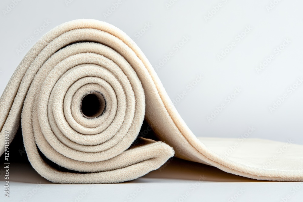 Yoga mat rolled up on a clean surface showcasing its texture and color, perfect for fitness enthusiasts and yoga practitioners, wellness lifestyle concept Yoga mat rolled up on a clean surface showcasing its texture and color, perfect for fitness enthusiasts and yoga practitioners, wellness lifestyle concept
