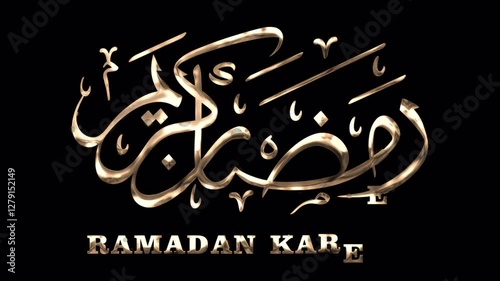 Ramadan Kareem lettering in golden