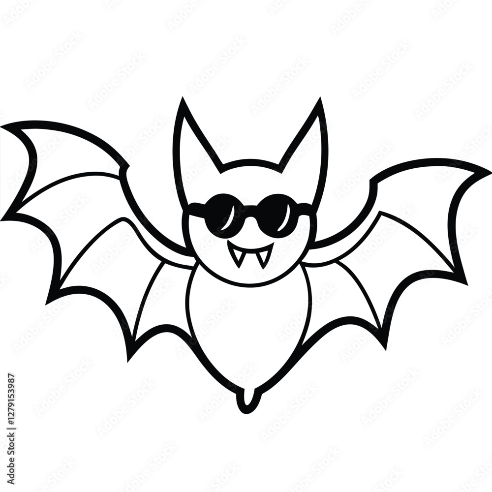 vector illustration of a cartoon bat