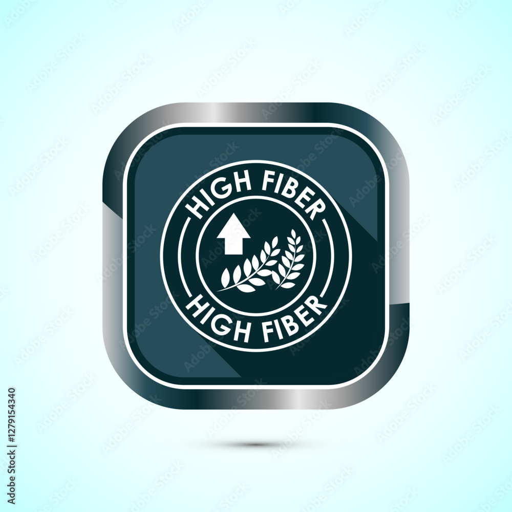 Fototapeta premium High fiber food icon design illustration. High fiber badge label vector design, Gray shadow button design