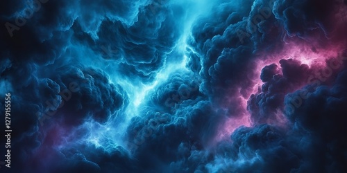 Dramatic storm clouds, vibrant lightning