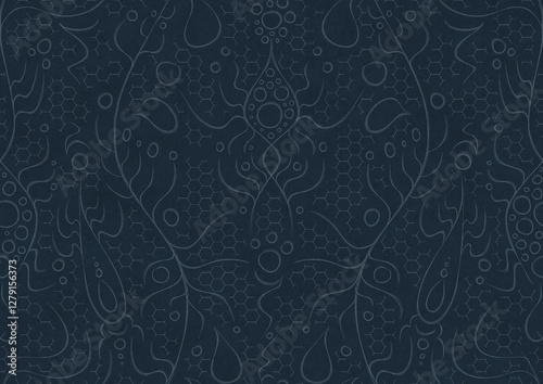 Obraz na plátně Hand-drawn unique abstract symmetrical seamless ornament