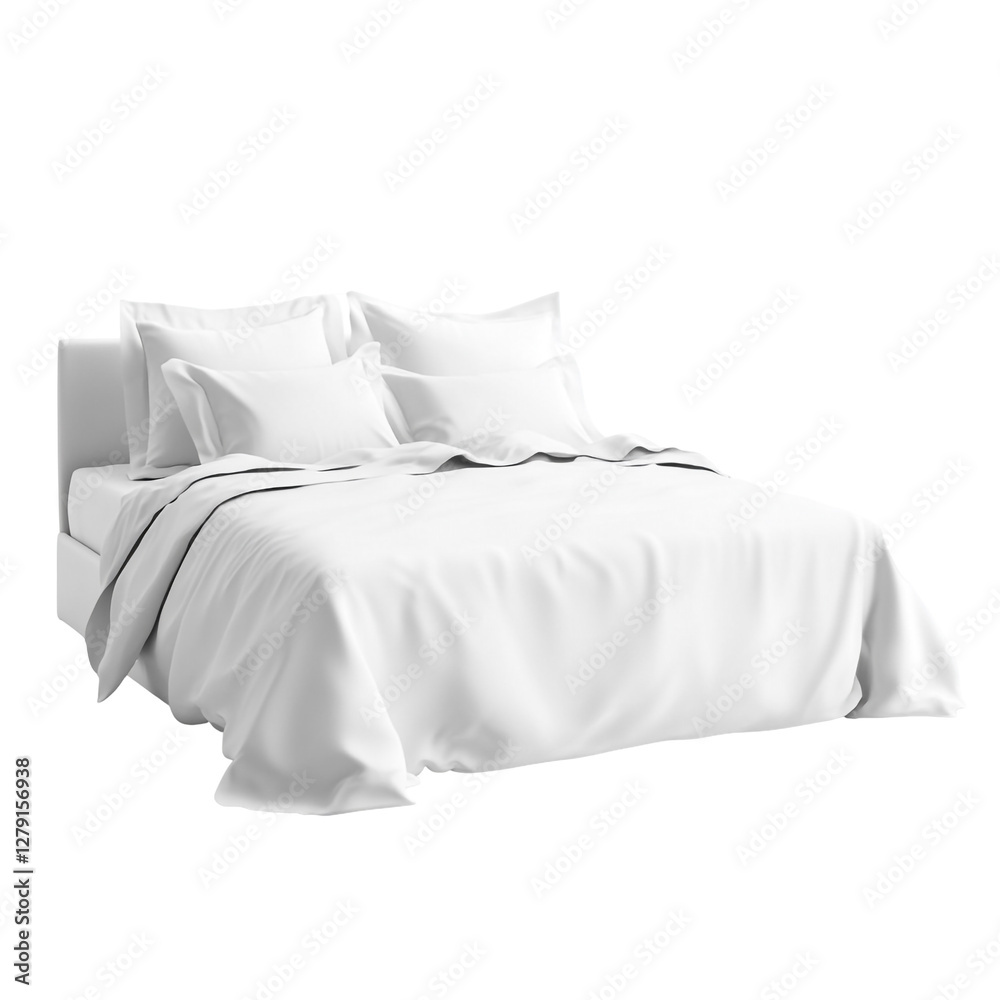 Obraz premium White Bed with Crisp Bedding