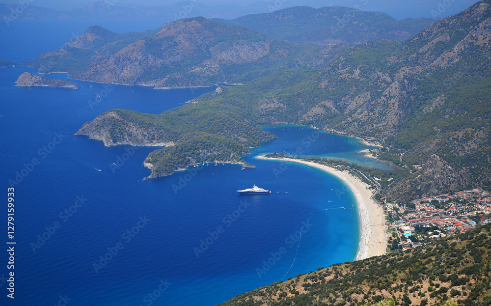 Naklejka premium A view from Oludeniz in Fethiye, Turkey.