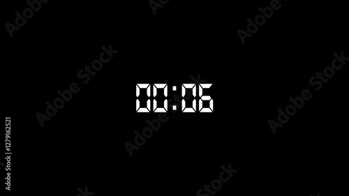 Countdown icon Animation,10 to 0 second Countdown digital clock timer icon,count digit, Modern countdown clock with black background.