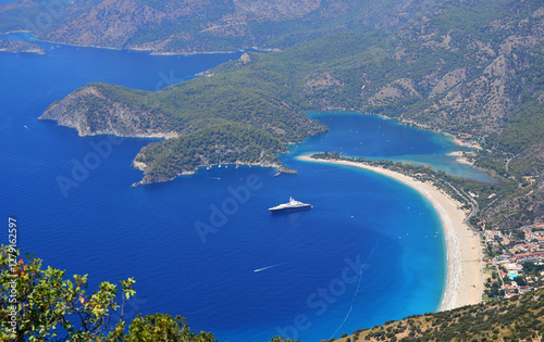 Fototapeta Naklejka Na Ścianę i Meble -  A view from Oludeniz in Fethiye, Turkey.