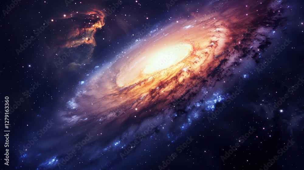 Fototapeta premium Spiral galaxy in deep space