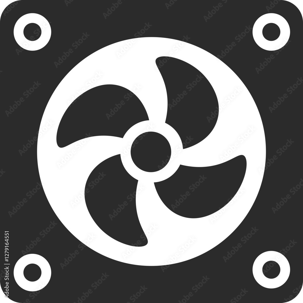 detailed exhaust fan icon with fixing nuts in dark grey color and clear background, editable vector illustration detailed exhaust fan icon with fixing nuts in dark grey color and clear background, editable vector illustration