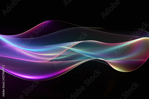 Obraz na płótnie Vibrant abstract waves in soft pastel colors create mesmerizing visual effect. smooth transitions and flowing lines evoke sense of calm and tranquility w salonie