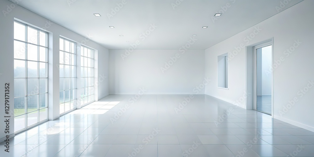 Empty White Room, Rule of Thirds, Minimalist Photography, White Walls, Interior Design, AI Art, Empty Space, Modern Architecture, Photography,  Studio,  Blank Canvas,  Light and Shadow,  Geometric,  C