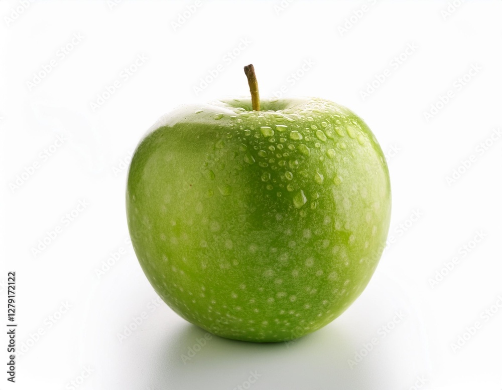 Fresh Green Apple Isolated on White Background for Healthy Lifestyle Concept Fresh Green Apple Isolated on White Background for Healthy Lifestyle Concept