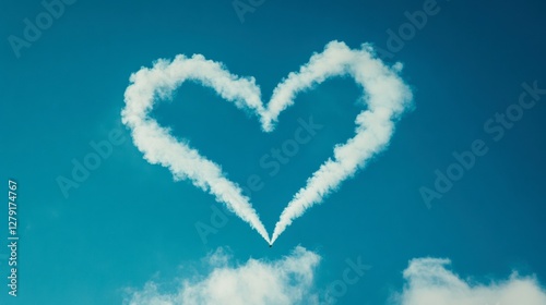 A stunt pilot performing a heart-shaped