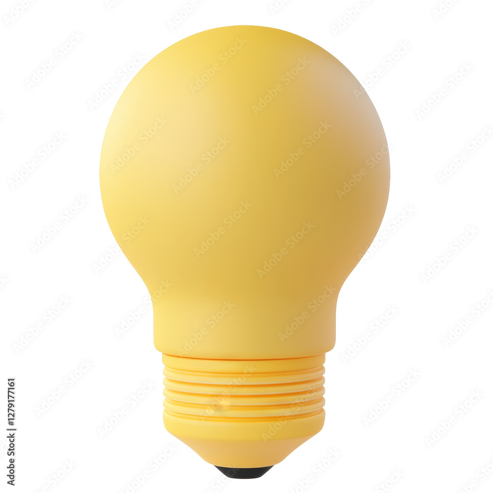 Yellow light bulb design with smooth surface and simple shape in focus