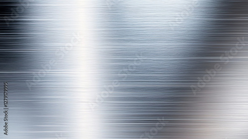 Brushed stainless steel surface with shiny, reflective finish, creating modern and sleek appearance. Ideal for industrial and contemporary design projects