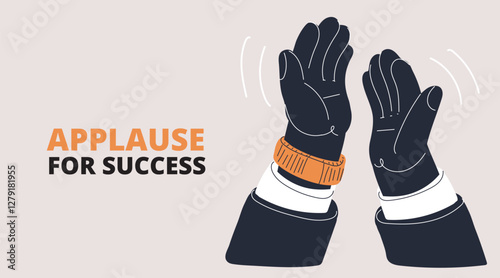 Vector illustration of hands clapping, symbolizing celebration, recognition, and appreciation.