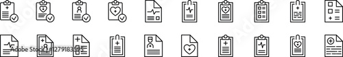 Doctor Prescription Thin Icons Collection. Editable Stroke. Perfect for Web Sites, Books, Cards, Apps