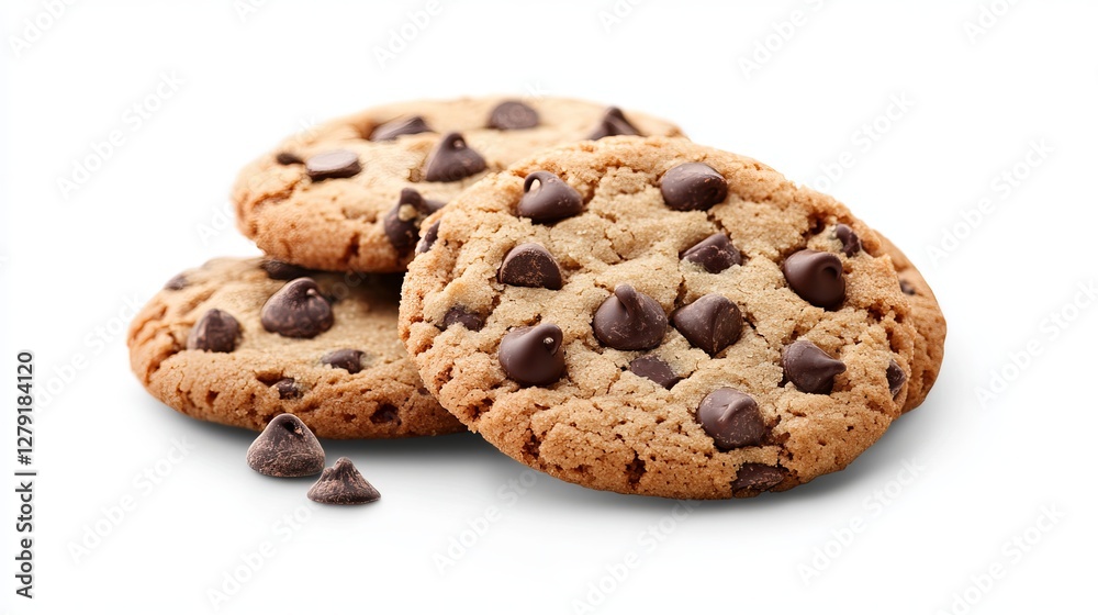 Chocolate Chip Cookies Set on White Background
Chocolate Chip Cookies Set on White Background