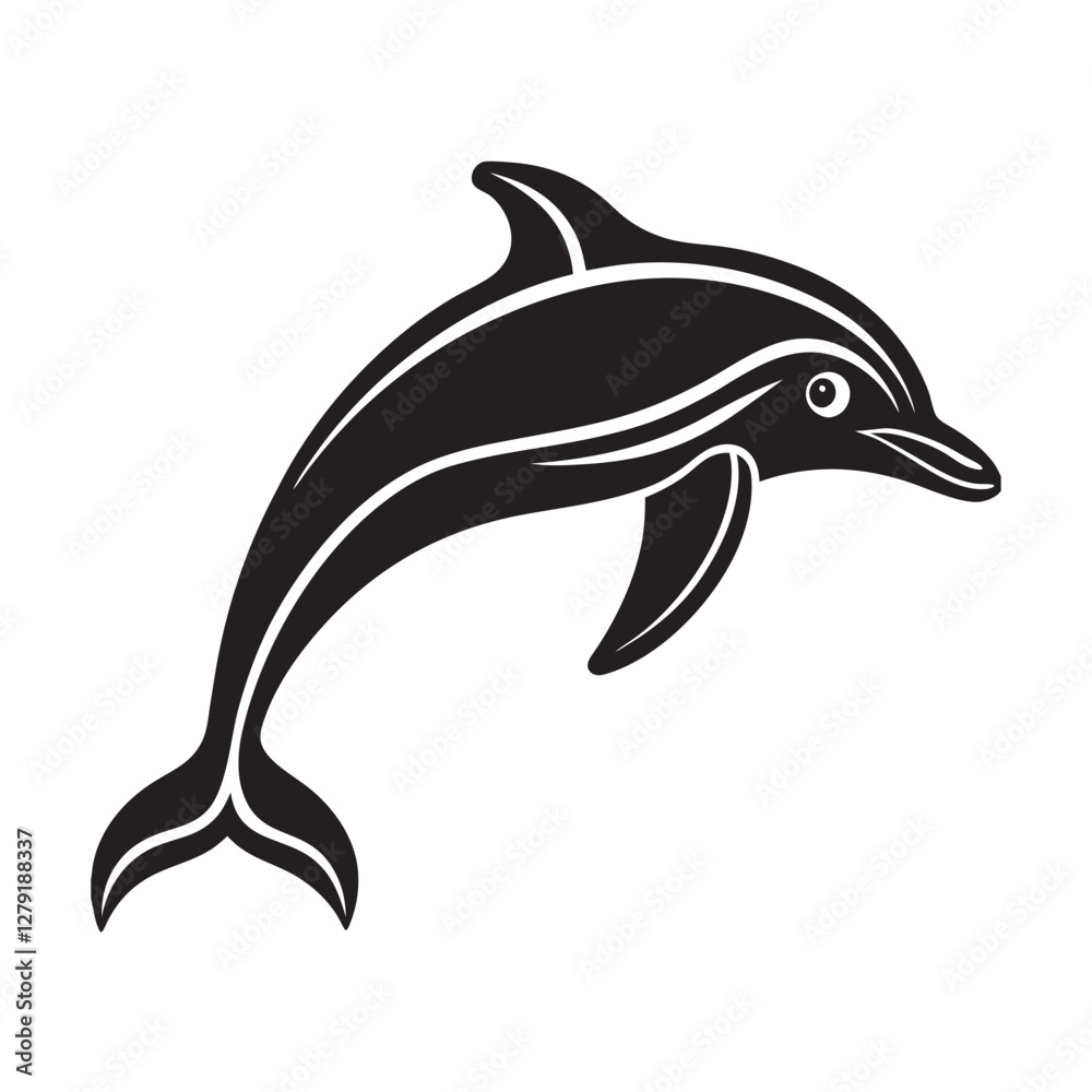 Dynamic dolphin leap silhouette: marine conservation graphics Dynamic dolphin leap silhouette: marine conservation graphics