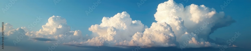 Obraz premium Clouds with mammatus formations and strong updrafts, turbulent clouds, mammatus clouds, severe weather