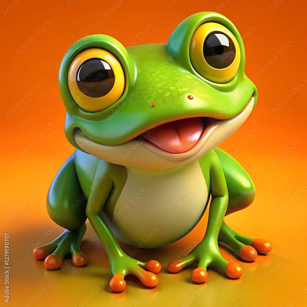 Fototapeta premium Cute cartoon frog 