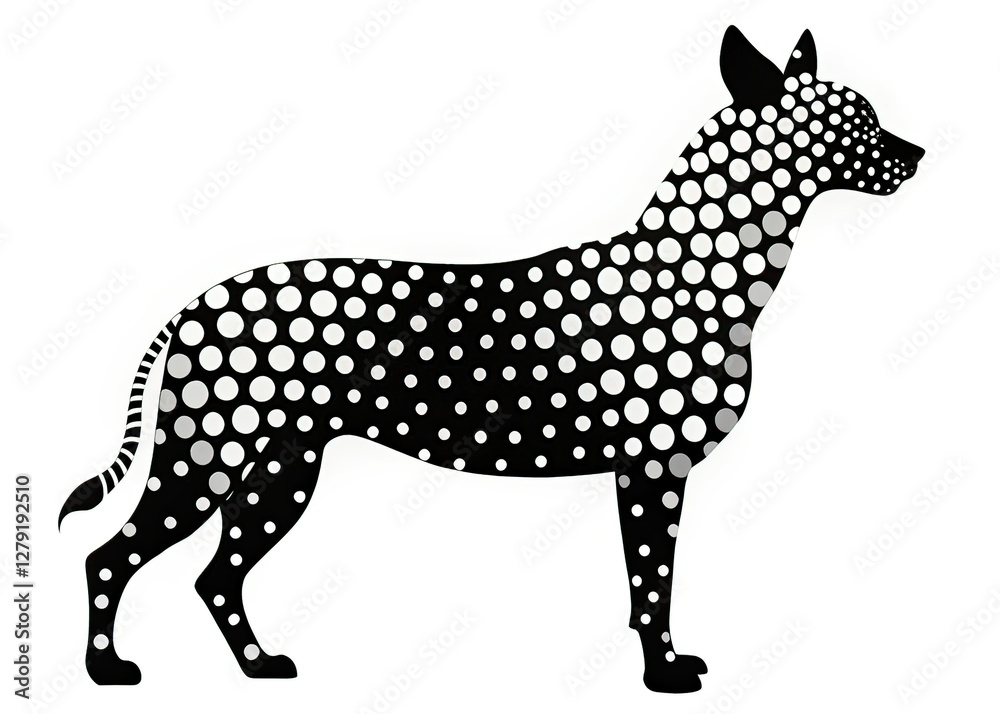 Elegant Polka Dot Animal Print Silhouette, Sophisticated Design Elegant Polka Dot Animal Print Silhouette, Sophisticated Design