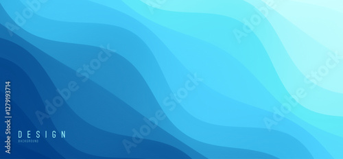 Water surface. Blue abstract background. Illustration for cover, card, postcard, interior design, decor or print.