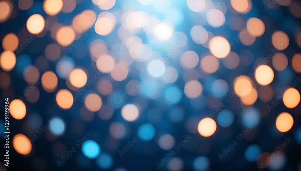 Fototapeta premium Abstract Colorful Bokeh Background with Blue and Orange Circles Radiating Soft Lights in a Dreamy Atmosphere